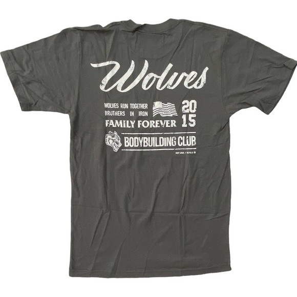 Darc Sport Men's Wolves Run The World Distressed Print Tee T-Shirt - Olive - Picture 1 of 4